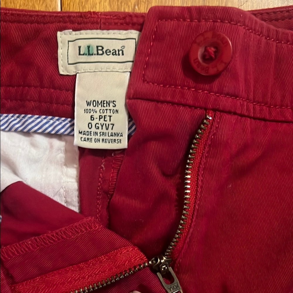 Vintage L.L Bean Red Straight Mini Skirt Size 6 Casual Preppy Nautical Coastal - Picture 3 of 9